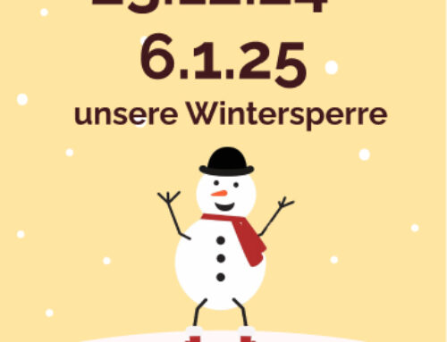 Wintersperre bei JUVIVO.15 von 23.Dezember 2024 bis 06. Jänner 2025